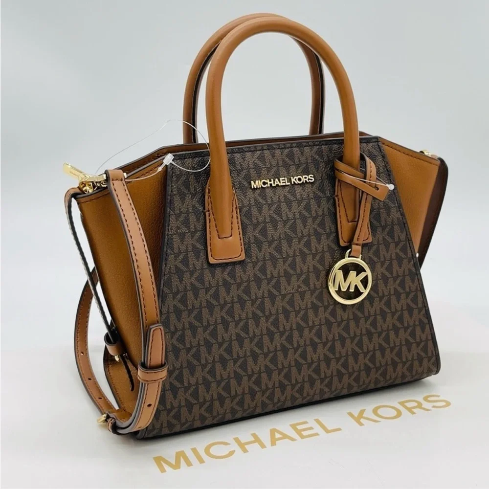 Michael Kors Avril Small Satchel Crossbody Brown